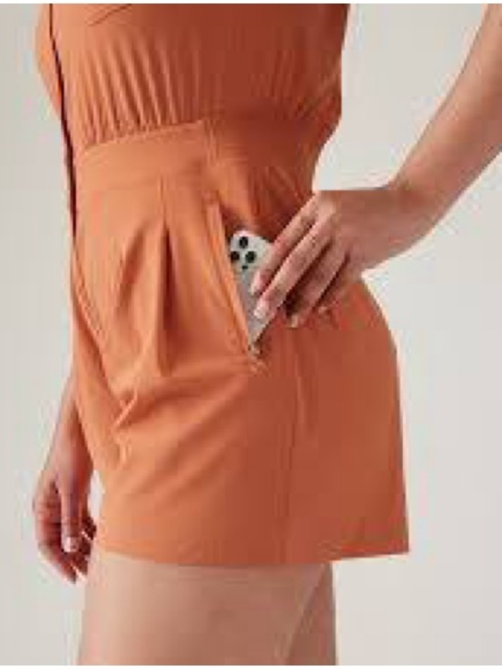 Athleta Brooklyn Sleeveless Collared Orange Romper - Women 6 Tall - Picture 4 of 6